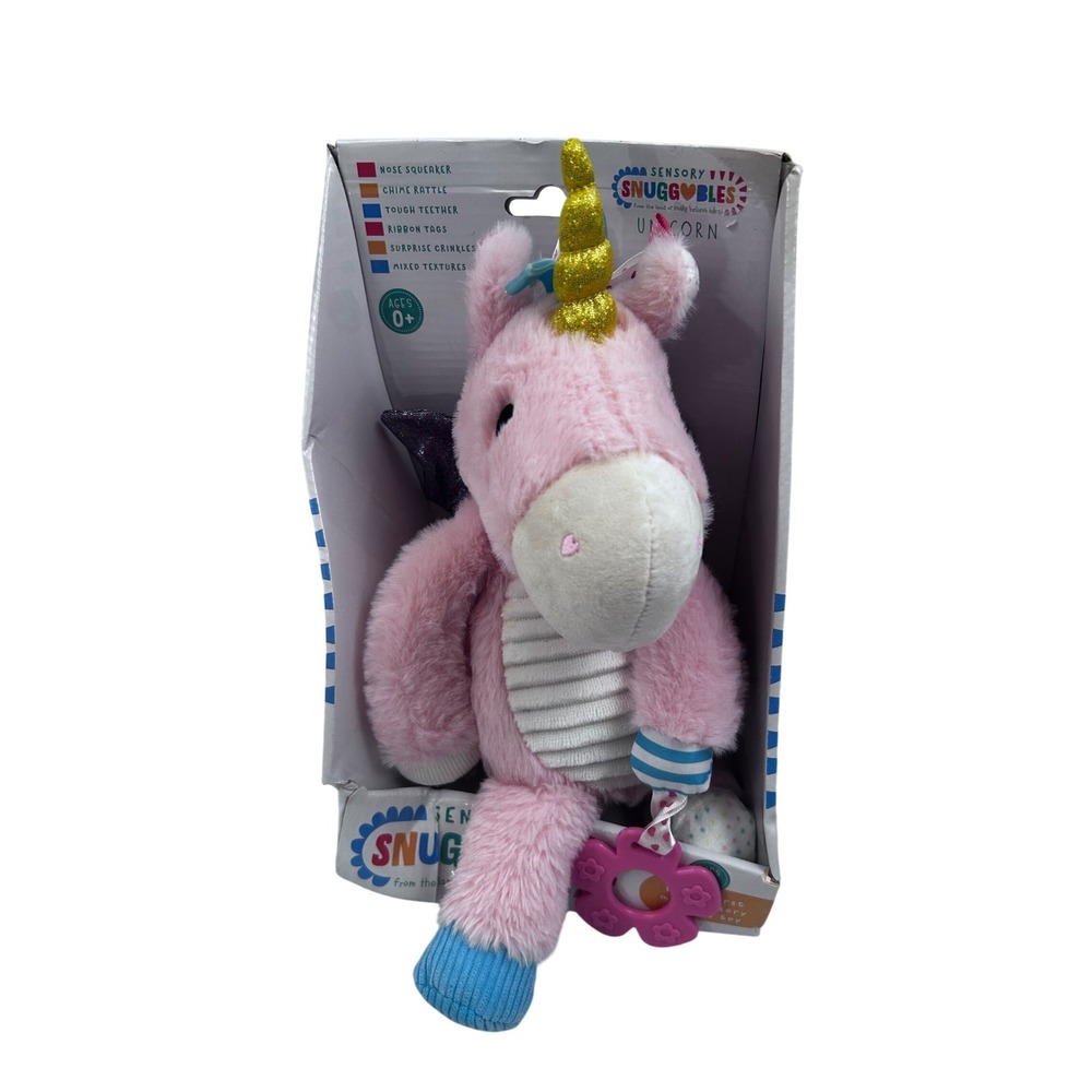 Make Believe Ideas Sensory Snuggables Unicorn Plush Pink Teether Toy Kids